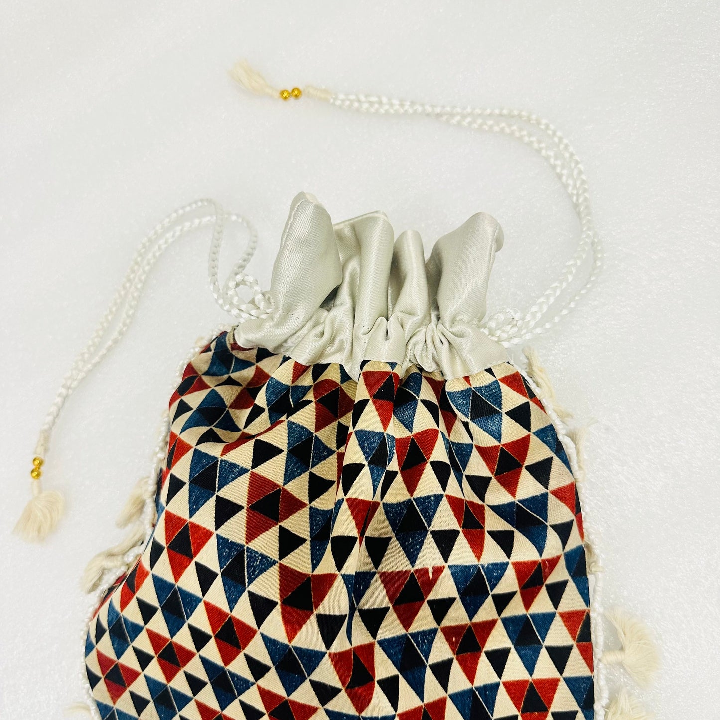 Ajarakh Mashroo Silk Potli Bag