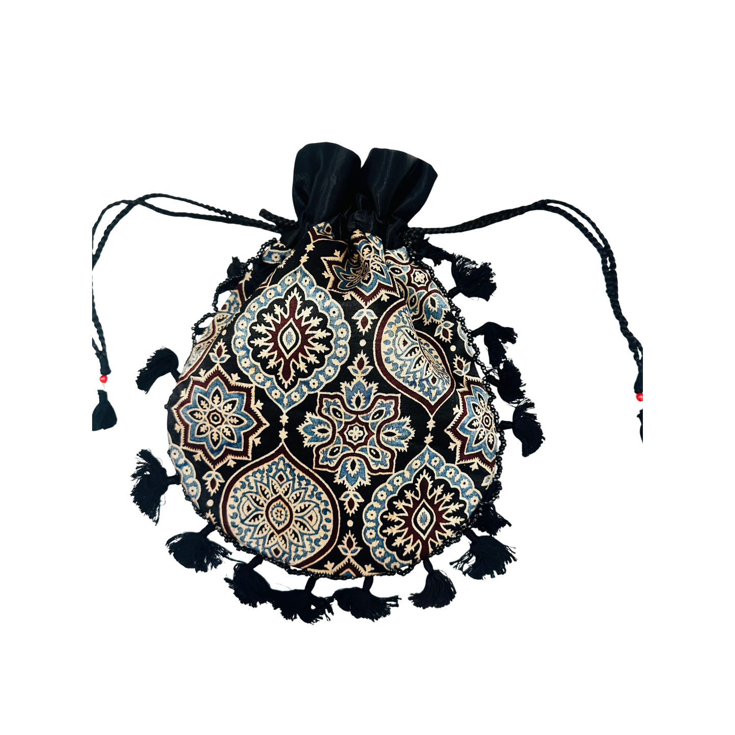 Ajarakh Mashroo Silk Potli Bag