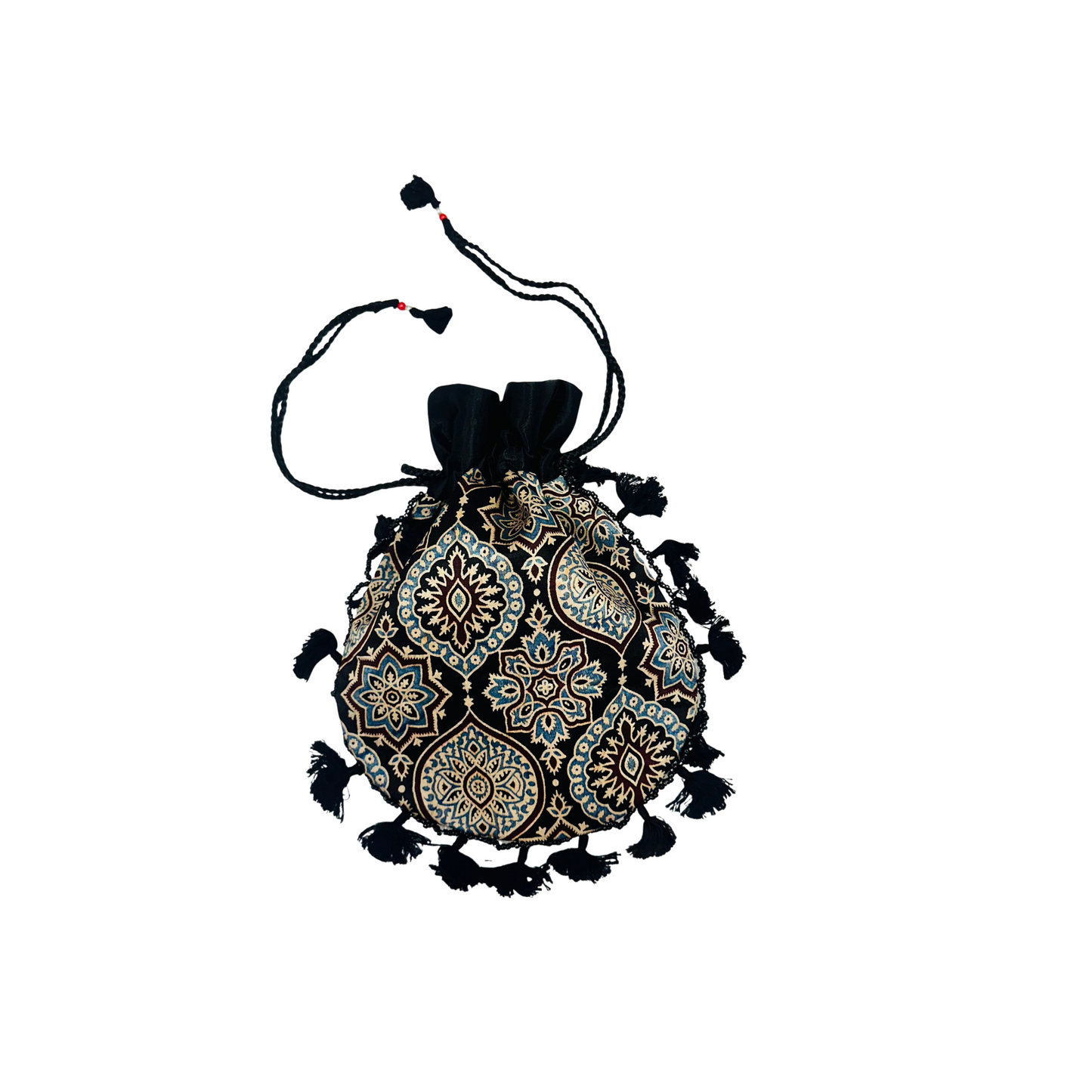 Ajarakh Mashroo Silk Potli Bag