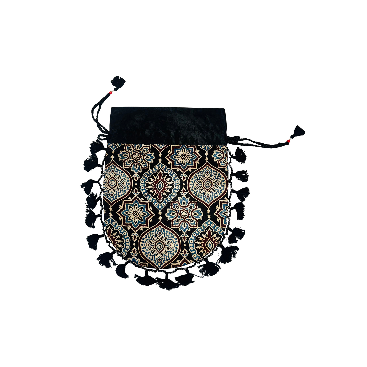 Ajarakh Mashroo Silk Potli Bag