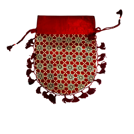 Ajarakh Mashroo Silk Potli Bag